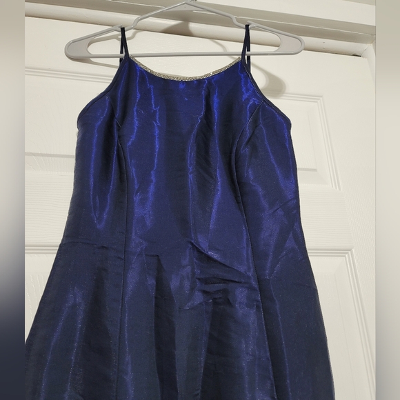 Gunne Sax Jessica McClintock Blue Sparkle Sleeveless Rhinestone Gown Formal Prom - Picture 2 of 10